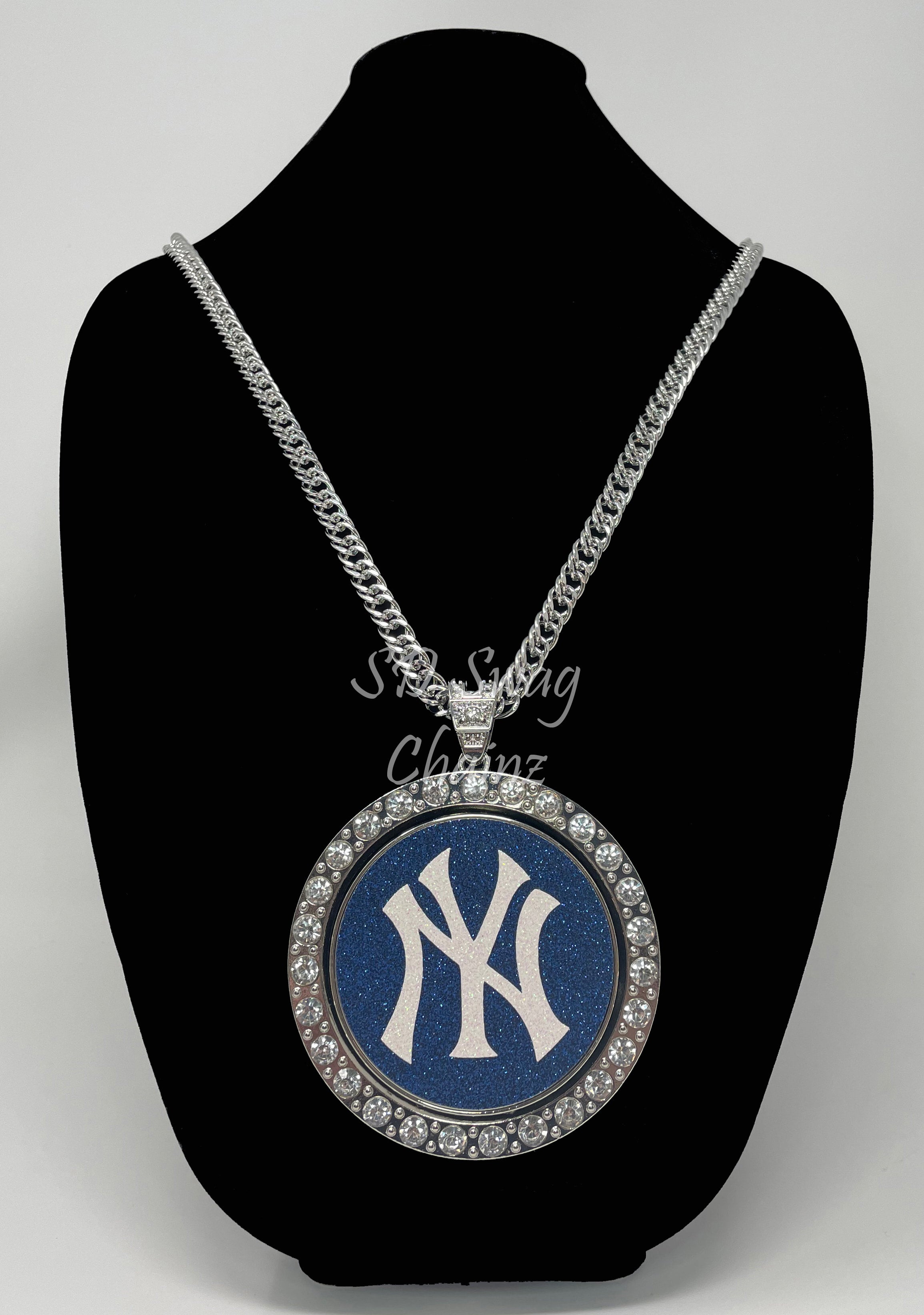 New York Yankees Swag Chain - Custom Silver Spinning Necklace
